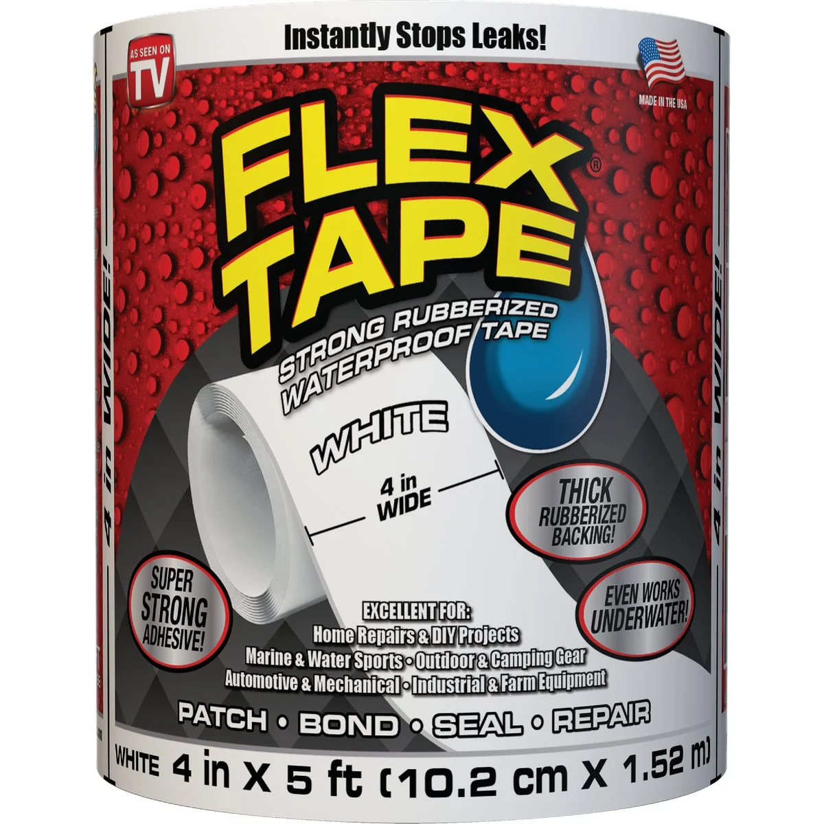 Innovative Flex Tape 4 In. x 5 Ft. Repair Tape White Original Design