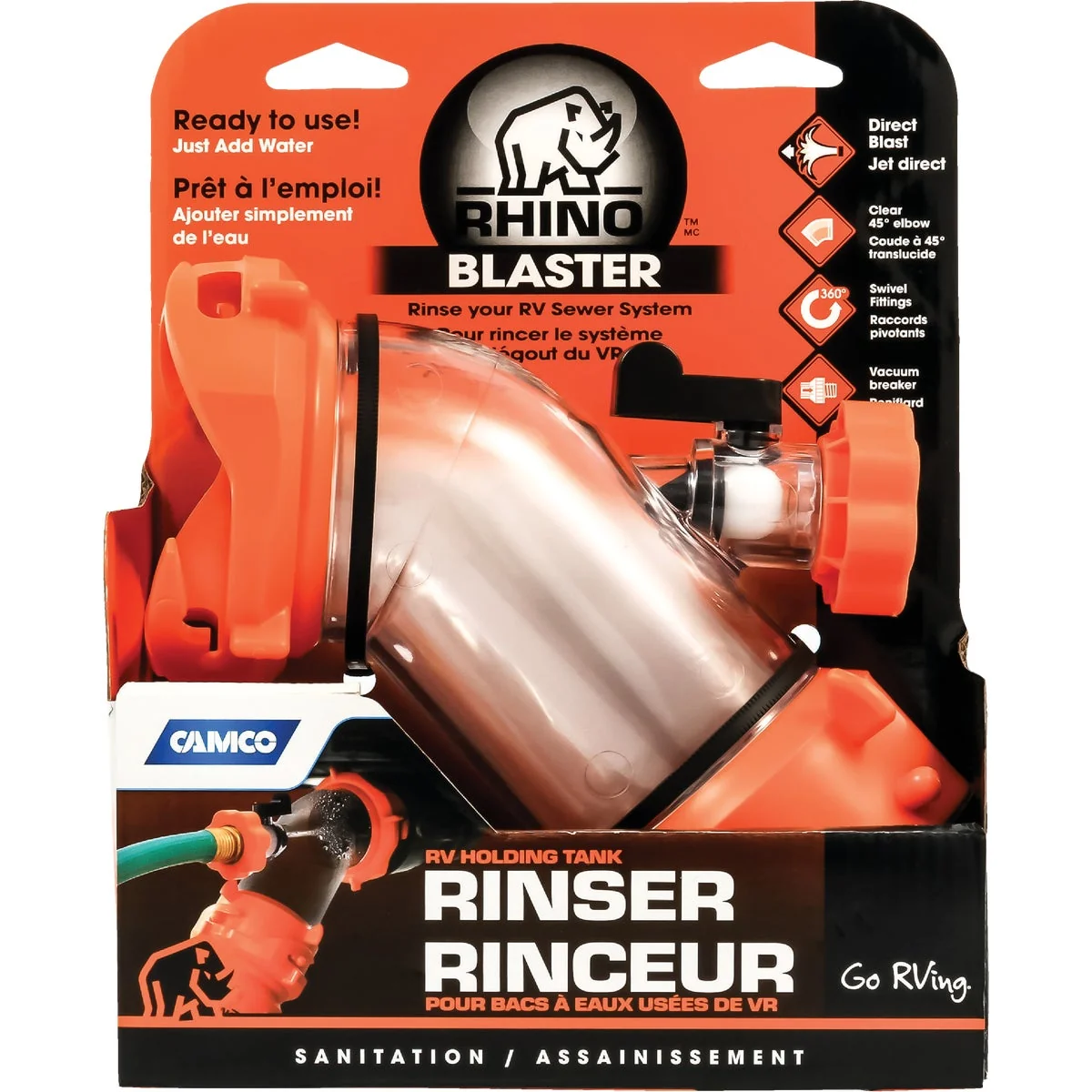 High-Grade Camco Rhino Blaster RV Sewer Hose Rinser Consistent