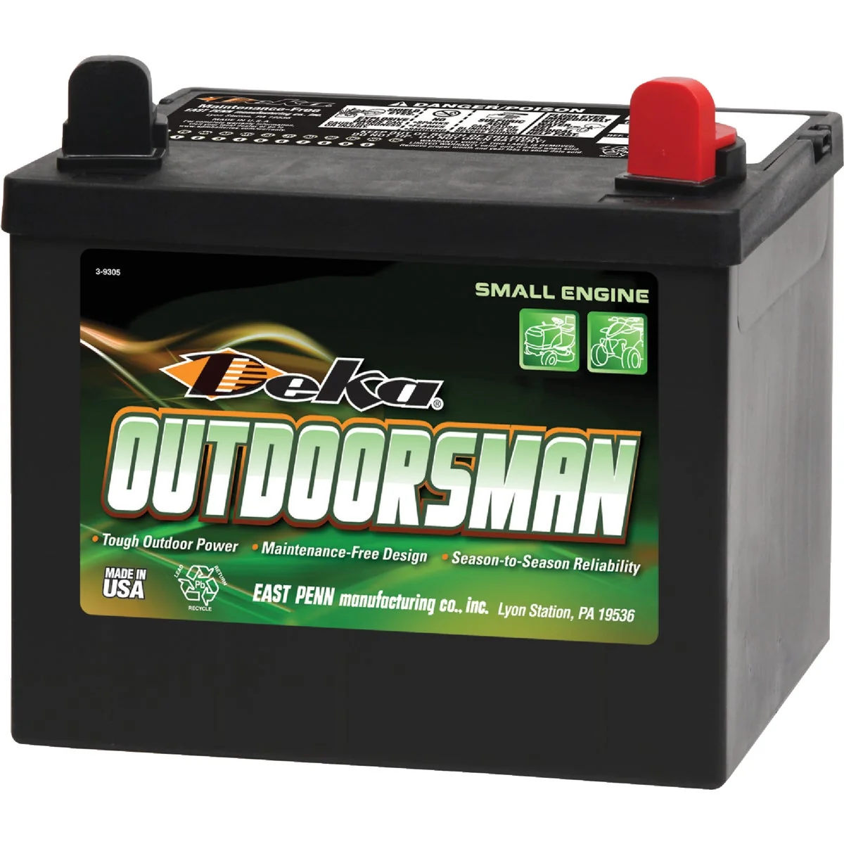 Minimalist Deka Outdoorsman 12-Volt Lawn Garden 300 CCA Small Engine Battery Right Front Positive Terminal World-Class