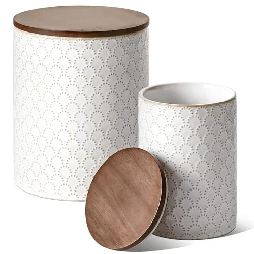 Easy-to-Use Ceramic Coffee Canister Set with Airtight Lids 2 Count Powerful