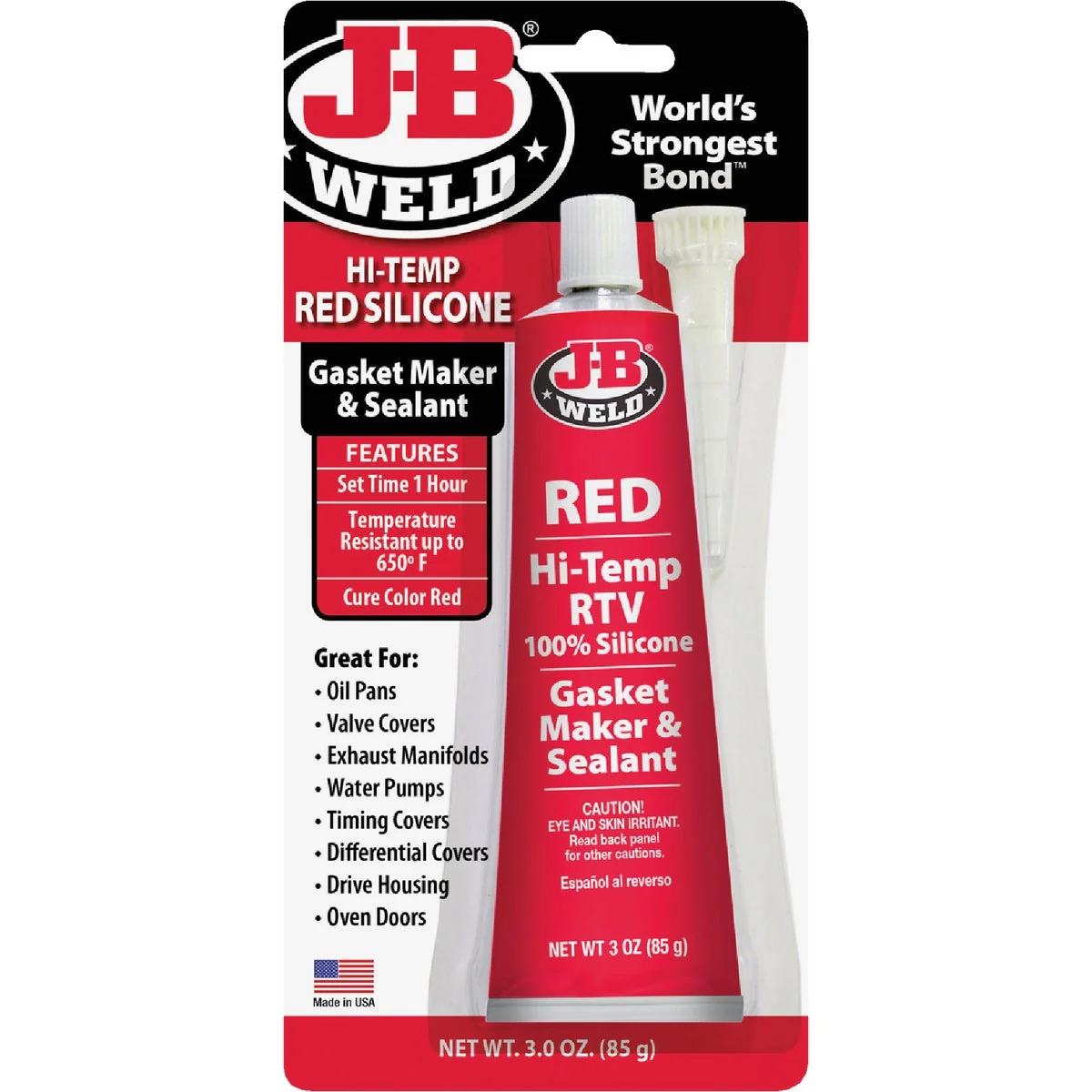Functional J-B Weld 3 Oz. Red Hi-Temp RTV Silicone Gasket Sealant Casual