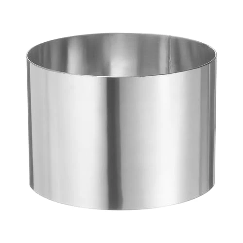 Soft Round Cake Ring 4 x 2.75 Inch Seamless Stainless Steel Pastry Mousse Dessert Ring Mirror Coating for Baking Cooking Making Tool Long-Lasting