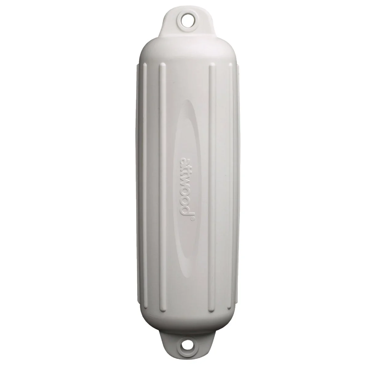 Flexible Seachoice 6-1 2 In. x 23 In. White Twin Eye Boat Fender Excellent
