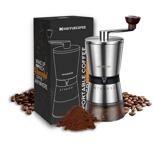 Reusable Manual Coffee Grinder with 8 Adjustable Coarseness Settings Clean