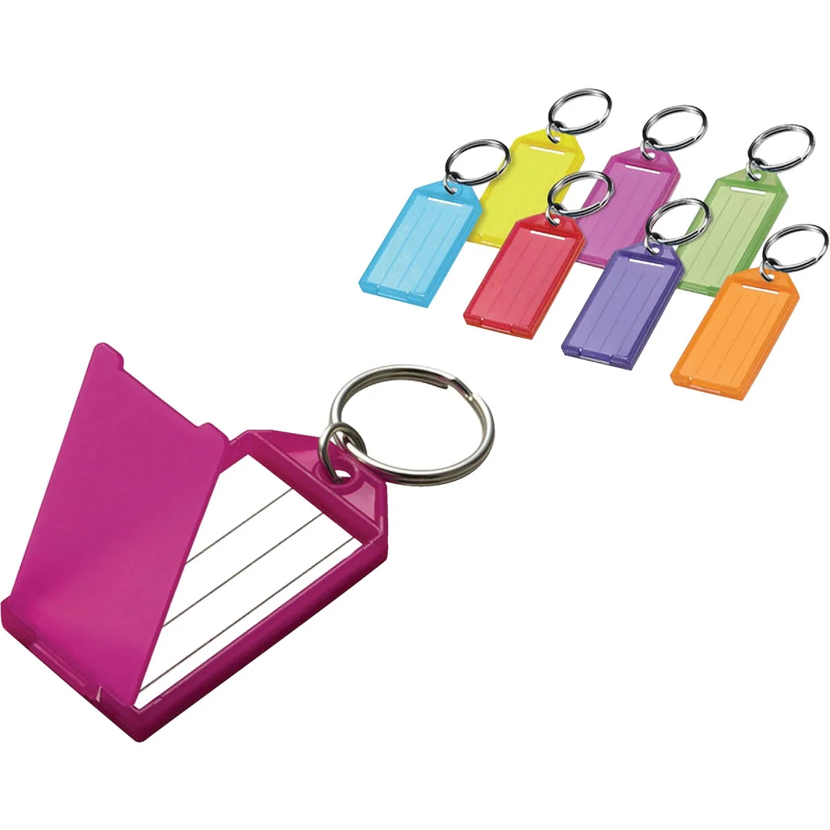 Superior Lucky Line Assorted Transparent Colors 2-1 4 In. I.D. Key Tag with Ring 2-Pack High-Quality