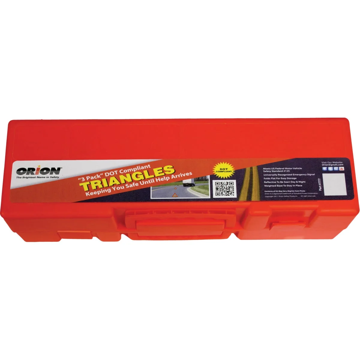 Clean Orion Safety Standard 125 Fluorescent Orange Emergency Warning Triangle Kit Quality
