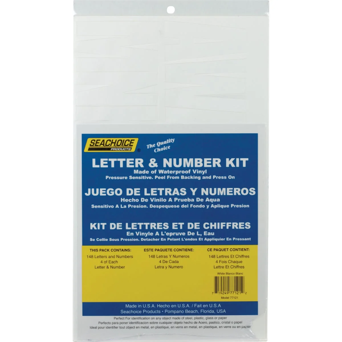Smooth Seachoice 3-1 4 In. White Solid Vinyl Letter Number Kit Healthy