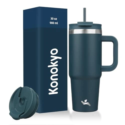 Sustainable 30 oz Insulated Tumbler Water Bottle with Handle Artisan