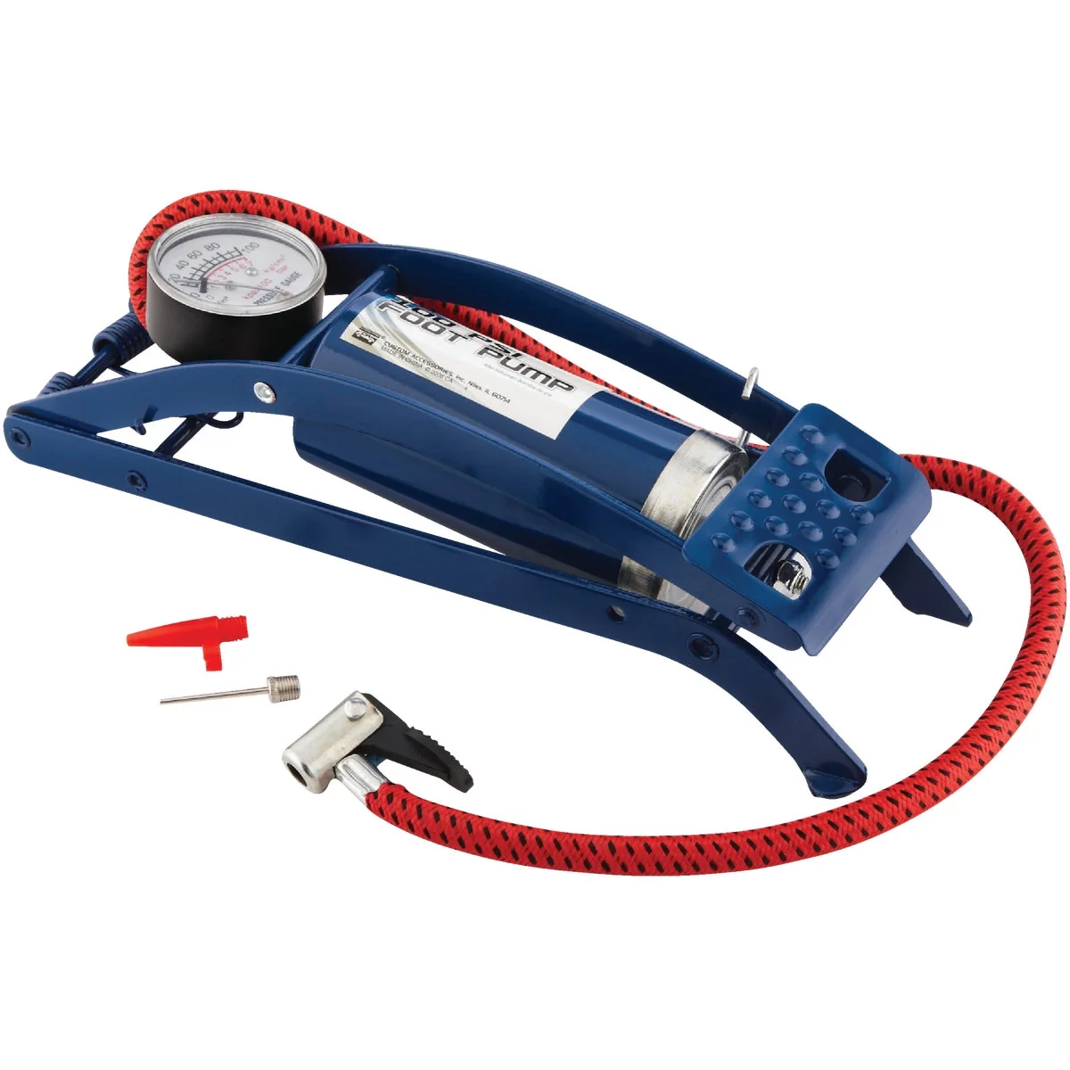 Green Custom Accessories 100 psi Steel Frame Deluxe Foot Pump Efficient