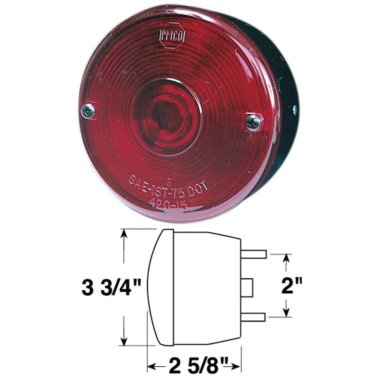 User-Friendly Peterson Round with License Stud-Mount 12 V. Red Stop Tail Light Optimized