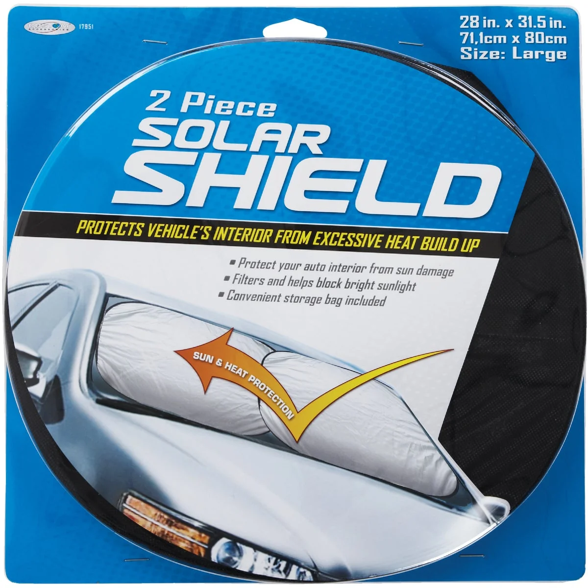 Trendy Custom Accessories Basix Shade 28-1 2 In. x 31-1 2 In. Silver Jumbo Sunshade 2-Pack World-Class