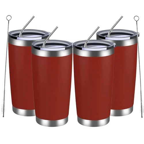 Elite 20oz Tumbler 4 Pack Double Wall Vacuum Insulated Travel Mug Bulk 4 Count Professional