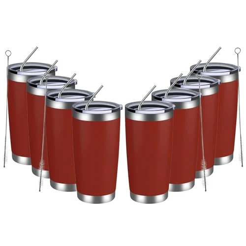 Original Design 20oz Tumbler 8 Pack Double Wall Vacuum Insulated Travel Mug Bulk 8 Count Traditional