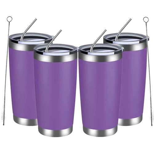 Consistent 20oz Tumbler 4 Pack Double Wall Vacuum Insulated Travel Mug Bulk 4 Count Refined