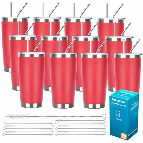 Top-Quality 20oz Stainless Steel Insulated Tumblers Bulk 12 Count Practical
