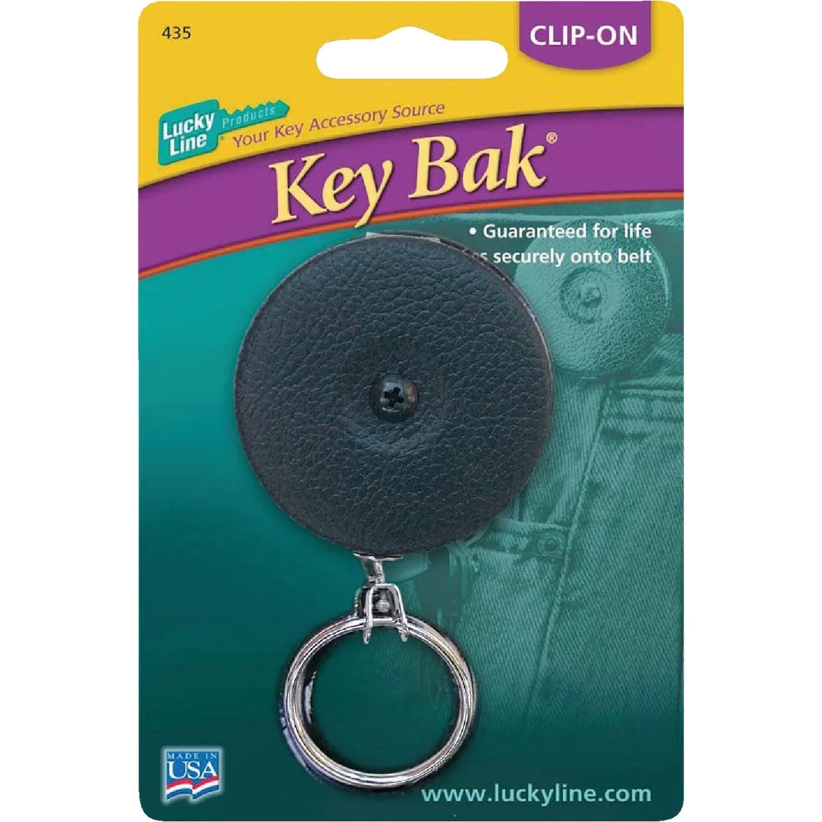 Fine Crafted Lucky Line Clip-On 24 In. Black Retractable Key Chain Exceptional