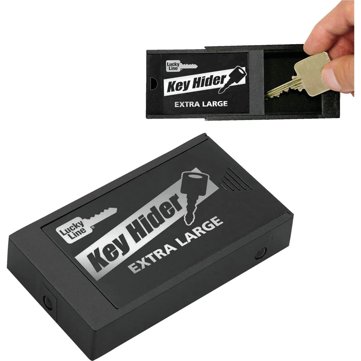 Trusted Lucky Line Black Plastic Extra Large Magnetic Key Hider Premium Material