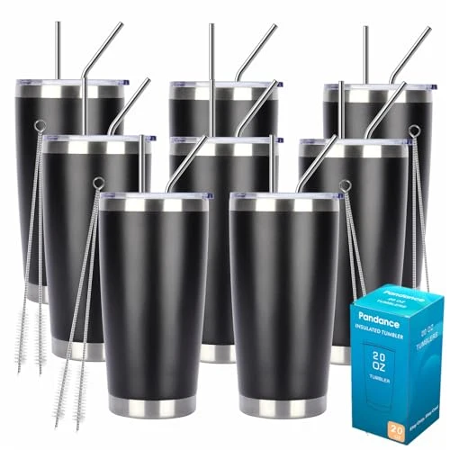 Practical 20oz Stainless Steel Insulated Tumblers Bulk 8 Count Soft