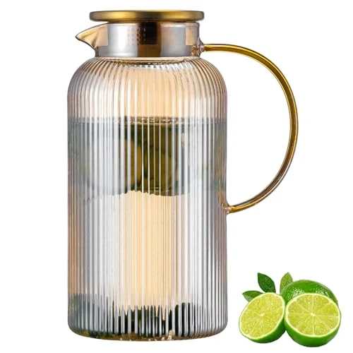 Top-Quality Glass Pitcher with Lid Natural