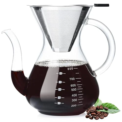 Convenient Pour Over Coffee Maker with Double Stainless Filter 27 fl oz 27 Ounce Exceptional