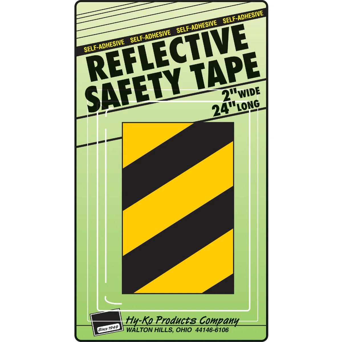 Advanced Hy-Ko 2 In. W. x 24 In. L. Yellow Black Stripe Reflective Safety Tape Selected