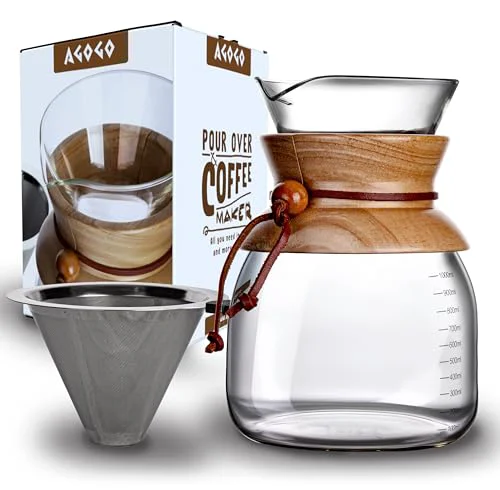 Carefully Designed Glass Pour Over Coffee Maker Recyclable