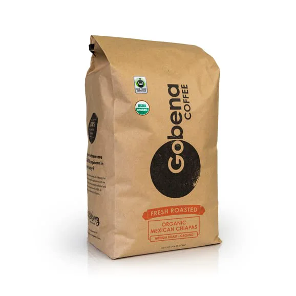 Fine Crafted Coffee 5lb Fair Trade Organic Mexican Chiapas Ground Medium Roast 80 Ounce High-Grade