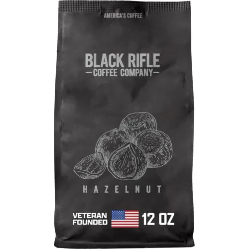 Prestigious Black Rifle Coffee Medium Roast Ground Coffee Hazelnut 12 oz 12 Ounce Minimalist