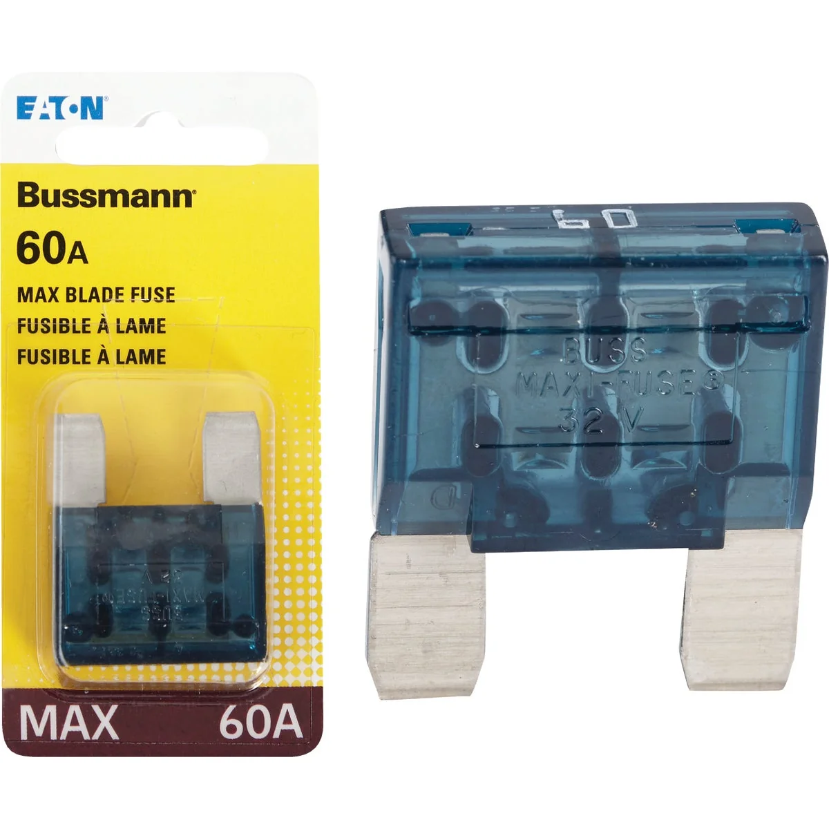 High-End Bussmann 60-Amp 32-Volt MAX Blade Maxi Automotive Fuse Safe
