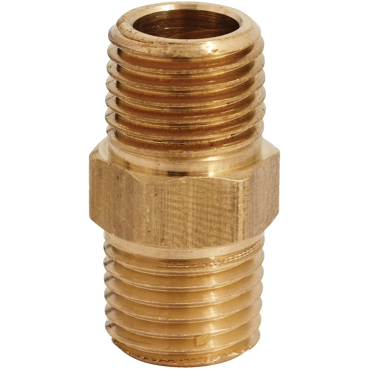 Traditional Milton Hex 1 4 In. NPT Brass Hex Nipple Coupler Recyclable