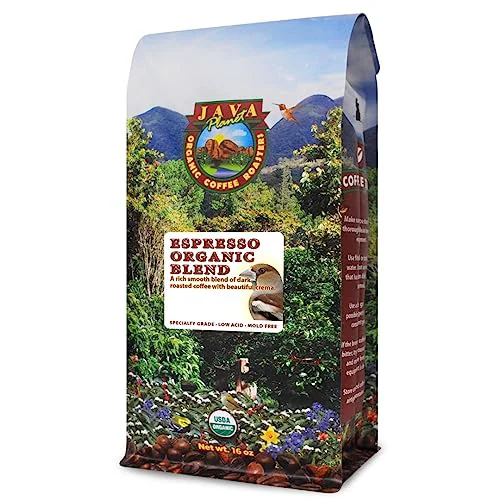 Selected Low Acid Organic Espresso Beans 16 Ounce Fine