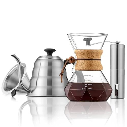 Contemporary Pour Over Coffee Maker Set 4 Count Advanced