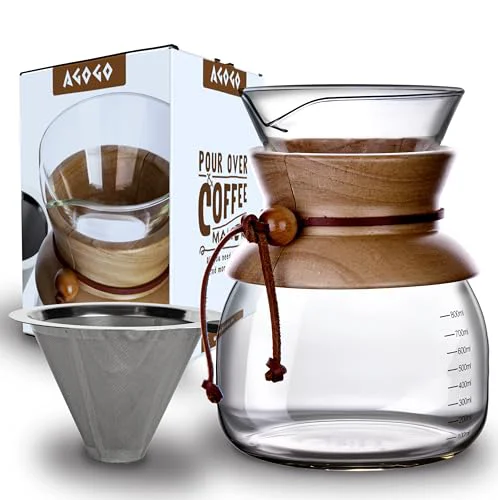 Fast Glass Pour Over Coffee Maker User-Friendly