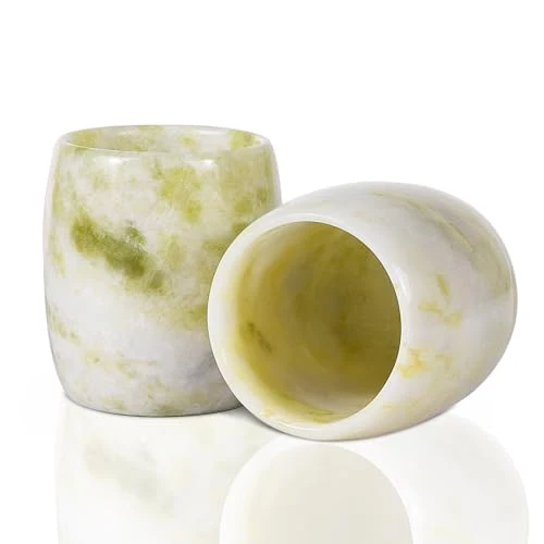 Smart Natural Jade Shot Glasses Set of 2 2 Count Green