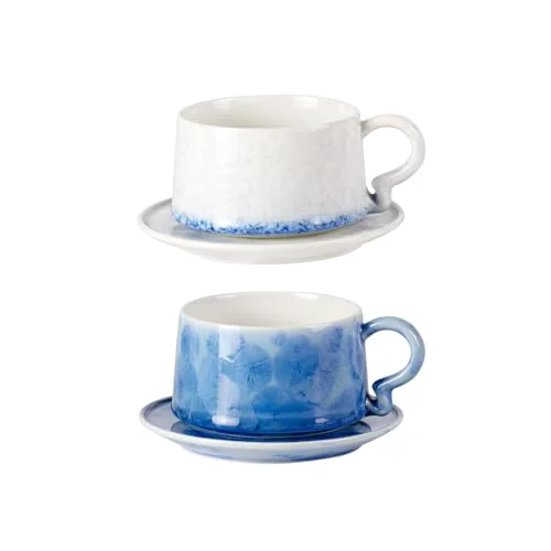 Enhanced Tea Cups and Saucers Set of 2 2 Count Smooth