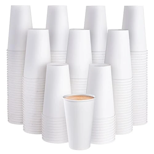 Dependable 210Pack 16oz Disposable Paper Coffee Cups White Hot Coffee Cups 210 Count Original Design