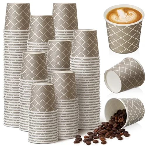 Trendy 300 Pcs Count 3 oz Disposable Coffee Cups Disposable Espresso Cups Small Paper Cups 3 oz Cups for Coffee Tea Cocoa Juice Mini Paper Cups for Cafes Offices and Home 100 Count Original Design