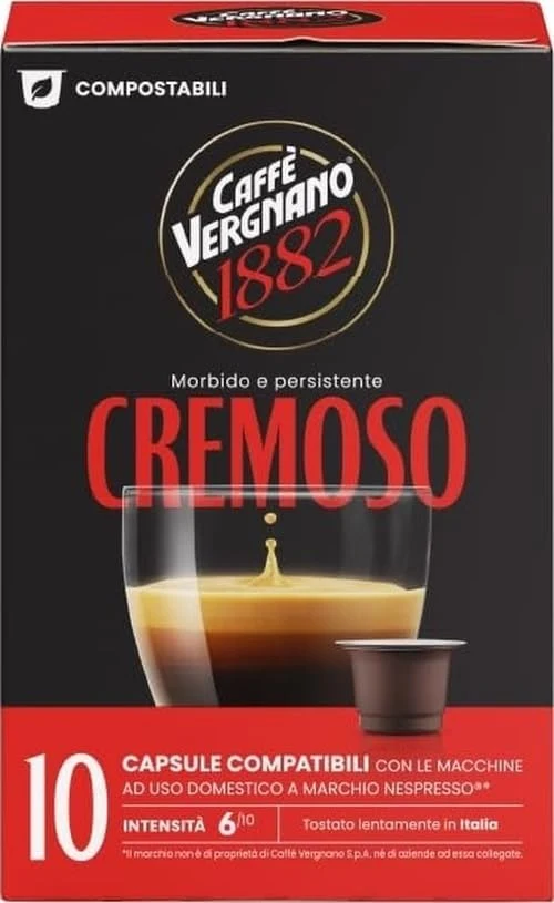 Official Caffe Vergnano Cremoso Espresso Pods 120 Count Reusable