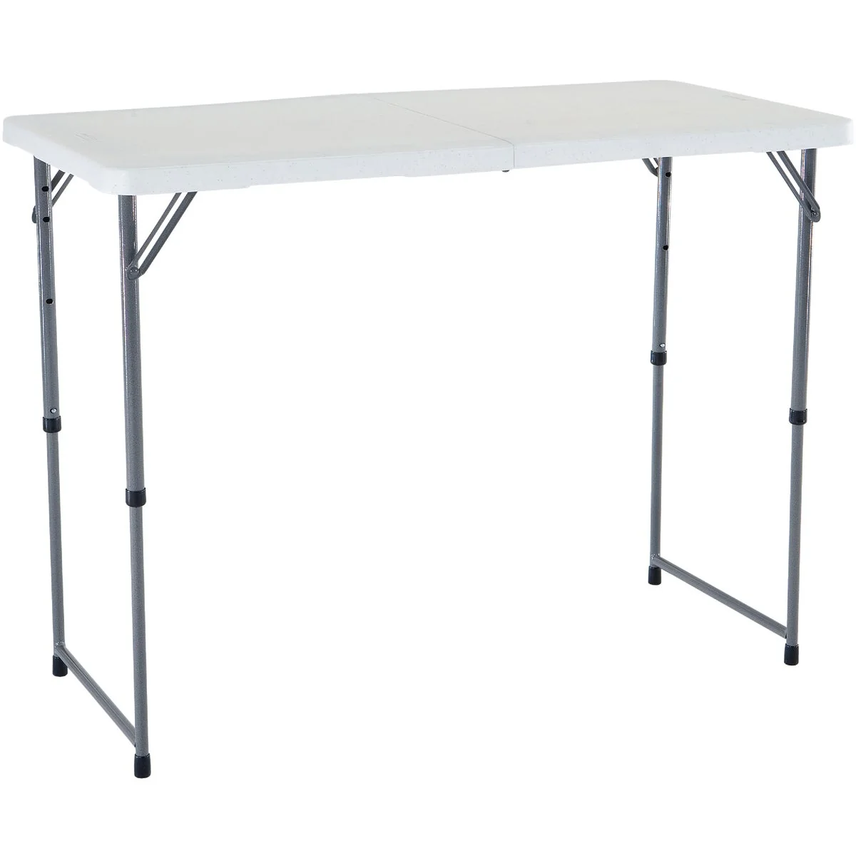 Luxury Lifetime 4 Ft. x 24 In. White Granite Light Commercial Fold-In-Half Table Verified