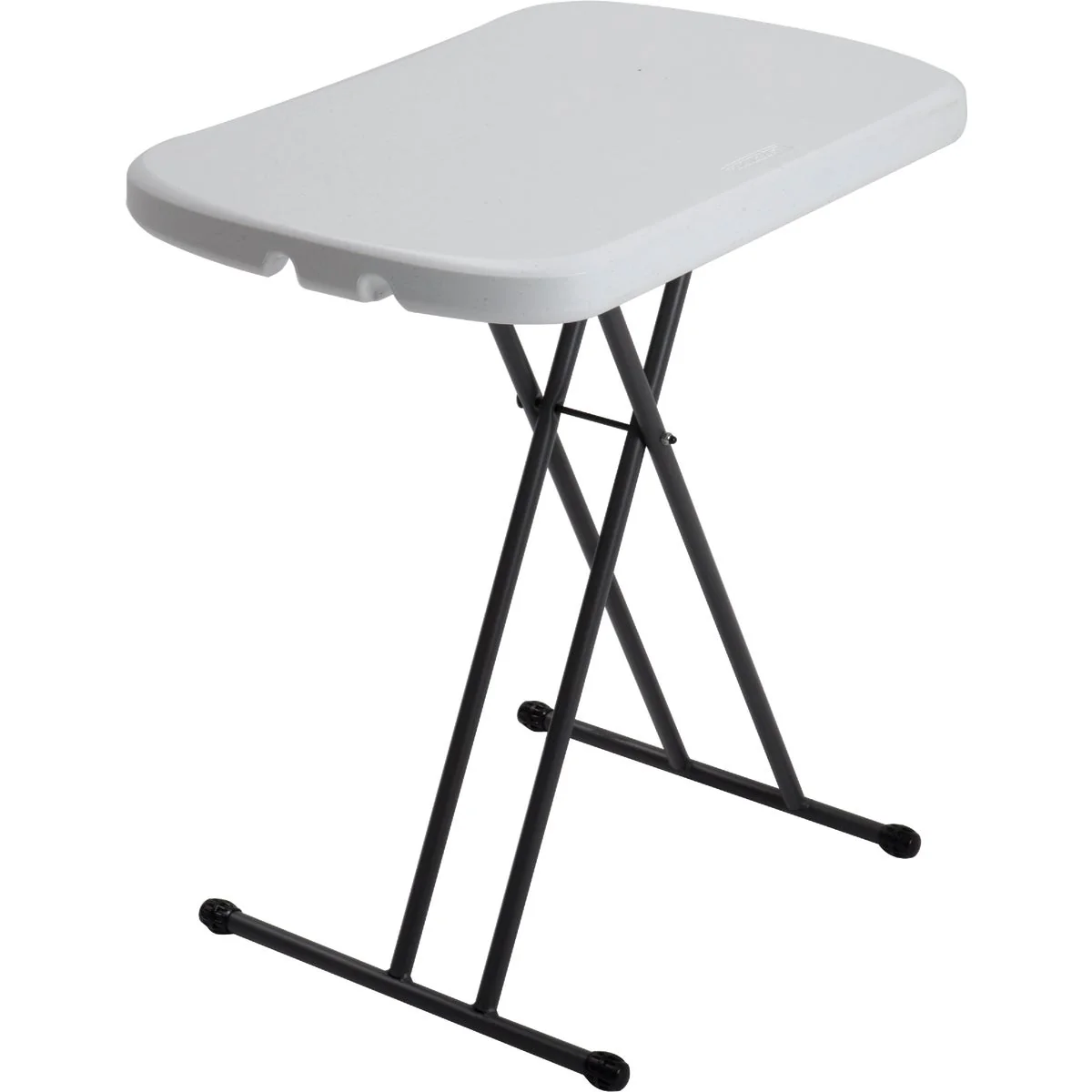 Unique Lifetime 26 In. x 18 In. Personal Folding Table White Granite World-Class