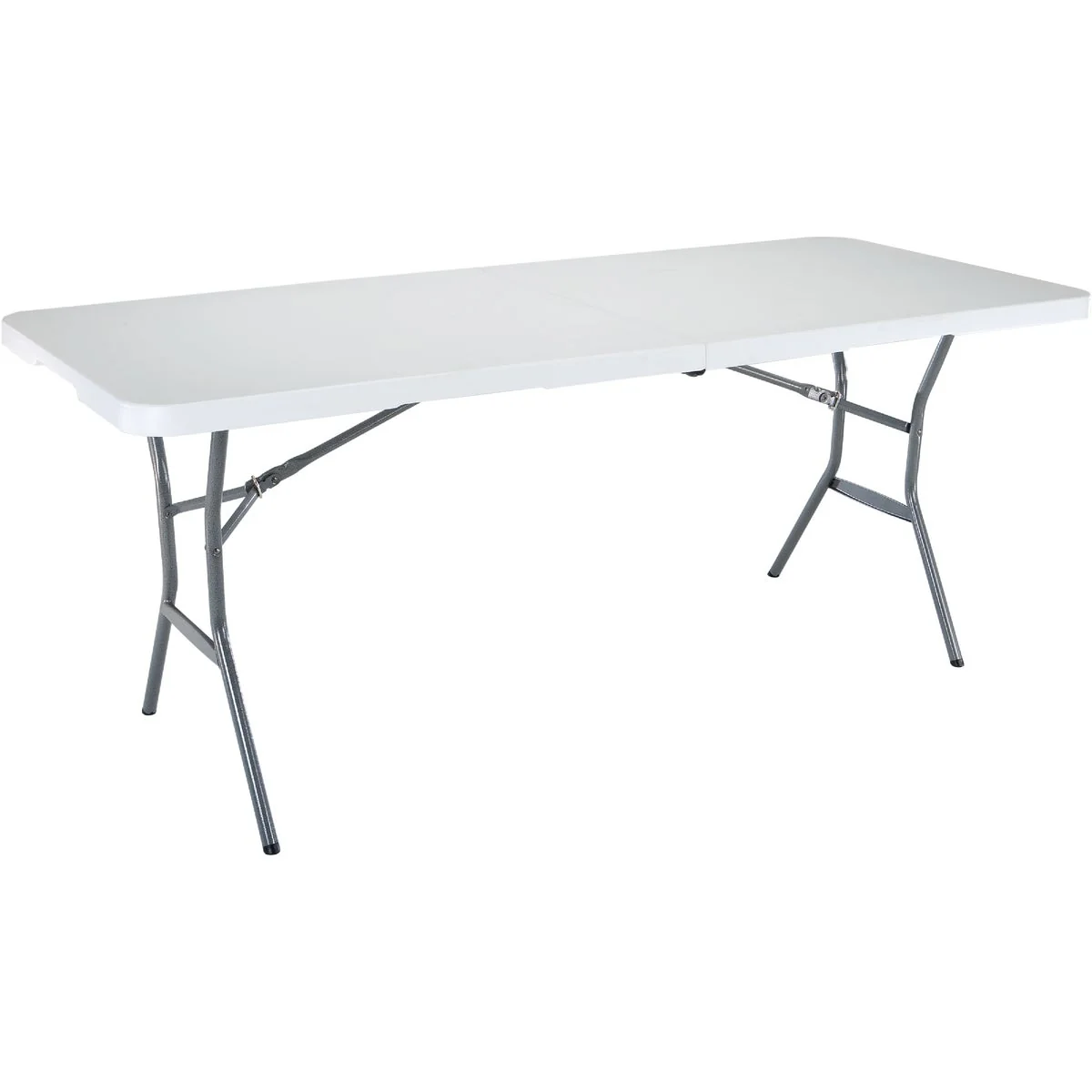 Green Lifetime 6 Ft. x 30 In. White Granite Light Commercial Fold-In-Half Table Clean