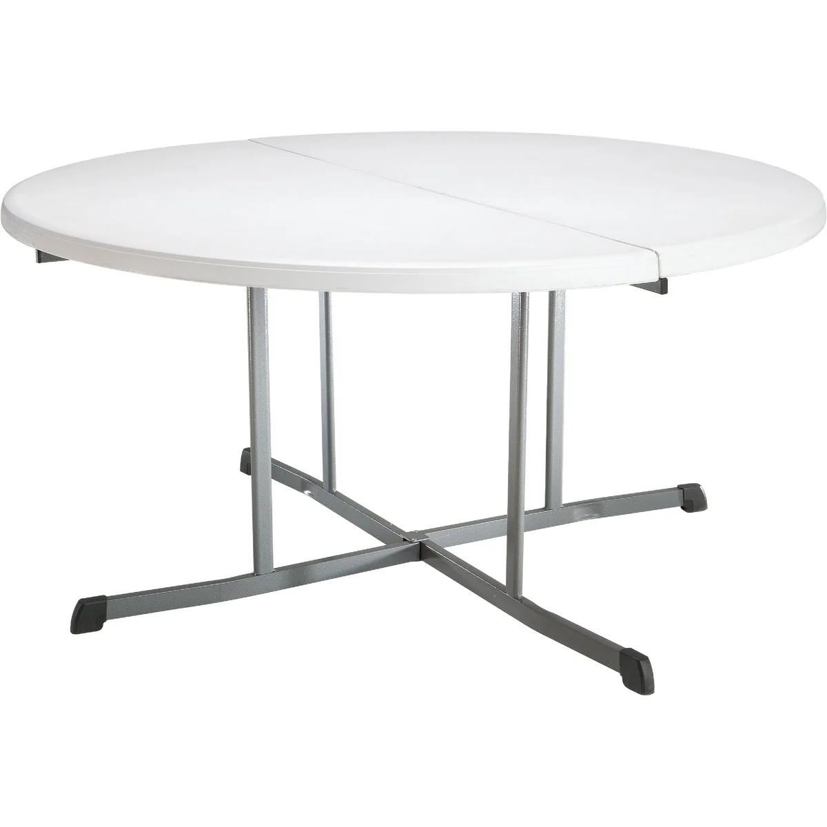 Functional Lifetime 5 Ft. White Granite Round Commercial Folding Table Reliable