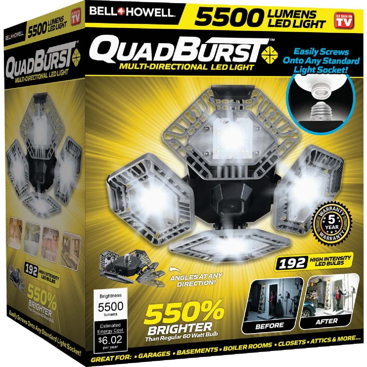 Professional Bell Howell QuadBurst Multi-Directional LED Light Green