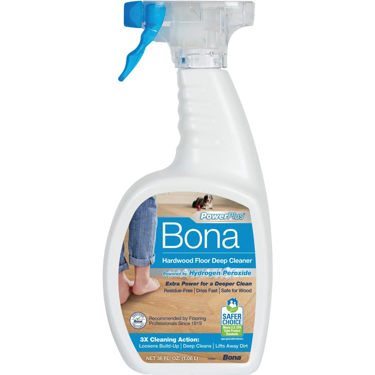 Easy-to-Use Bona PowerPlus 36 Oz. Hardwood Floor Cleaner Smooth