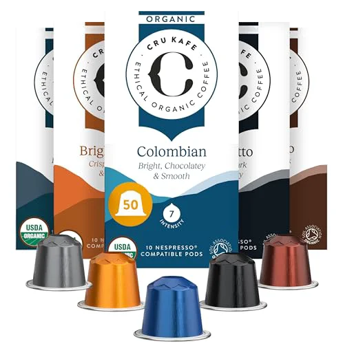 Verified Organic Coffee Pods Variety Pack Compatible with Nespresso Line Machines 50 Count Authentic