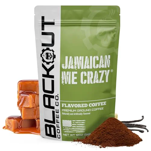 Fashionable Blackout Coffee Jamaican Me Crazy Ground Coffee 12 Ounce Premium