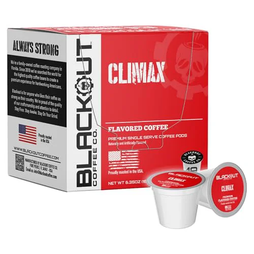 Genuine Blackout Coffee Climax Flavored Coffee Pods 18 Count Top-Quality