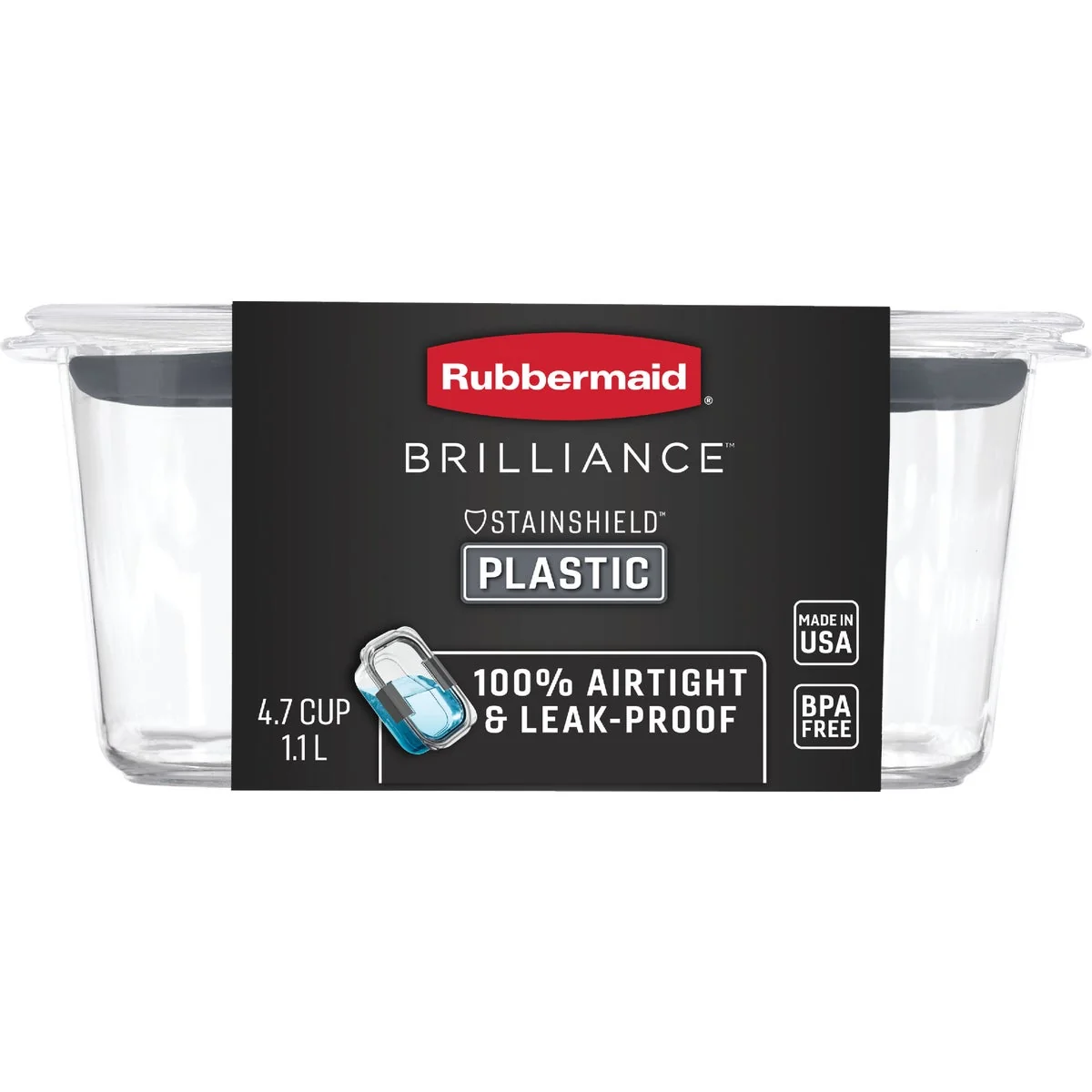Efficient Rubbermaid Brilliance 4.7 C. Clear Rectangle Food Storage Container Exclusive
