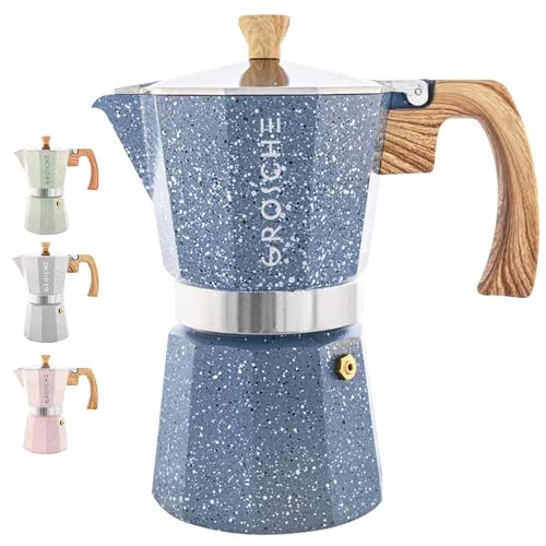 Relaxed Milano Stovetop Espresso Maker Moka Pot 6 espresso Cup 9.3oz Indigo Breathable