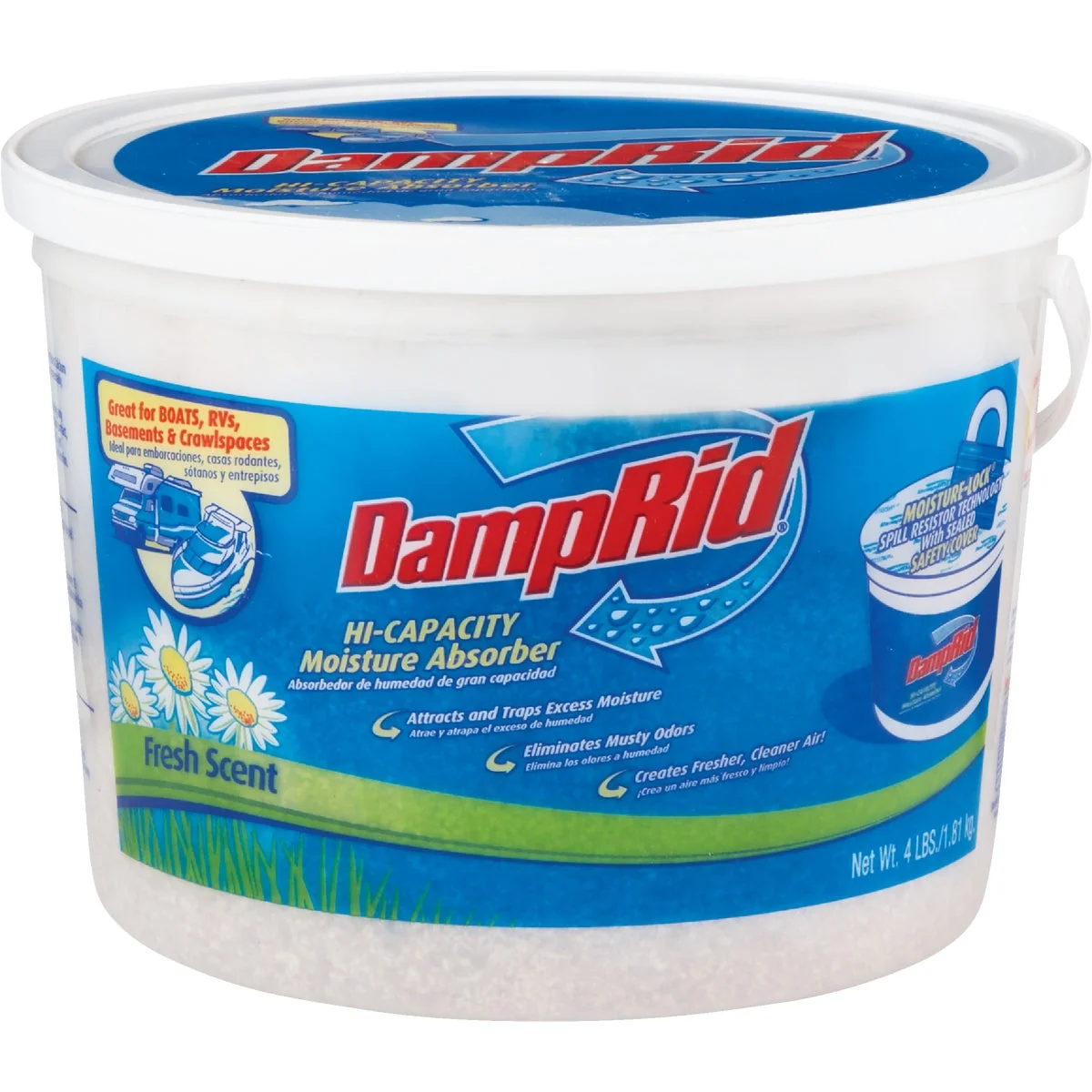 Powerful DampRid 64 Oz Hi-Capacity Fresh Scent Moisture Absorber Consistent